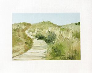 8x10 Original Oil Landscape Painting Seascape Coastal Dunes Art Blue Sky Signed